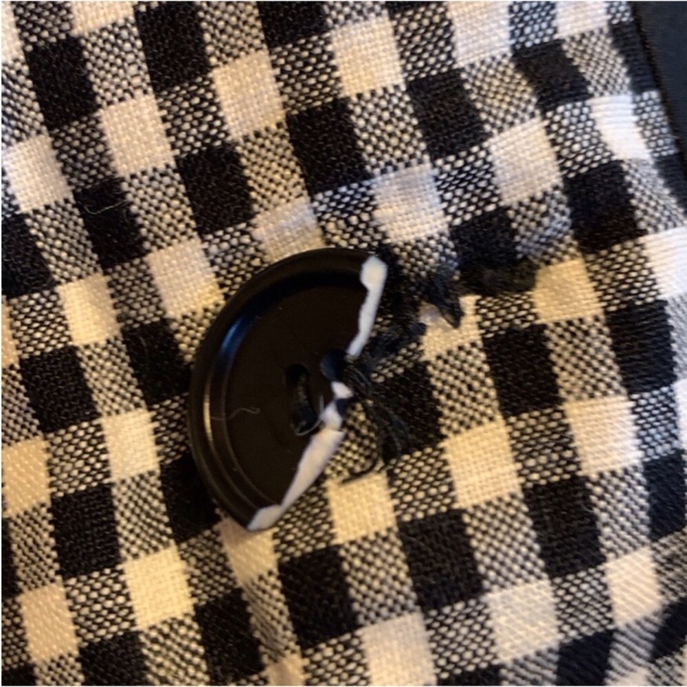 Reformation Rae black checkered / gingham print blazer jacket Size XS - Picture 12 of 15